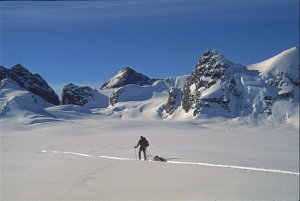 Sur le glacier Habets. 2 mai 1997.