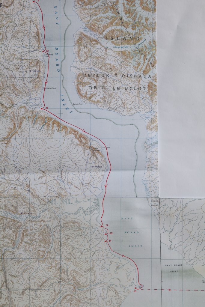 Carte 3 - Navy Board Inlet - Camps 10 à 15.