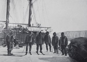 Le déchargement du matériel à la baie des Baleines - Février 1911.